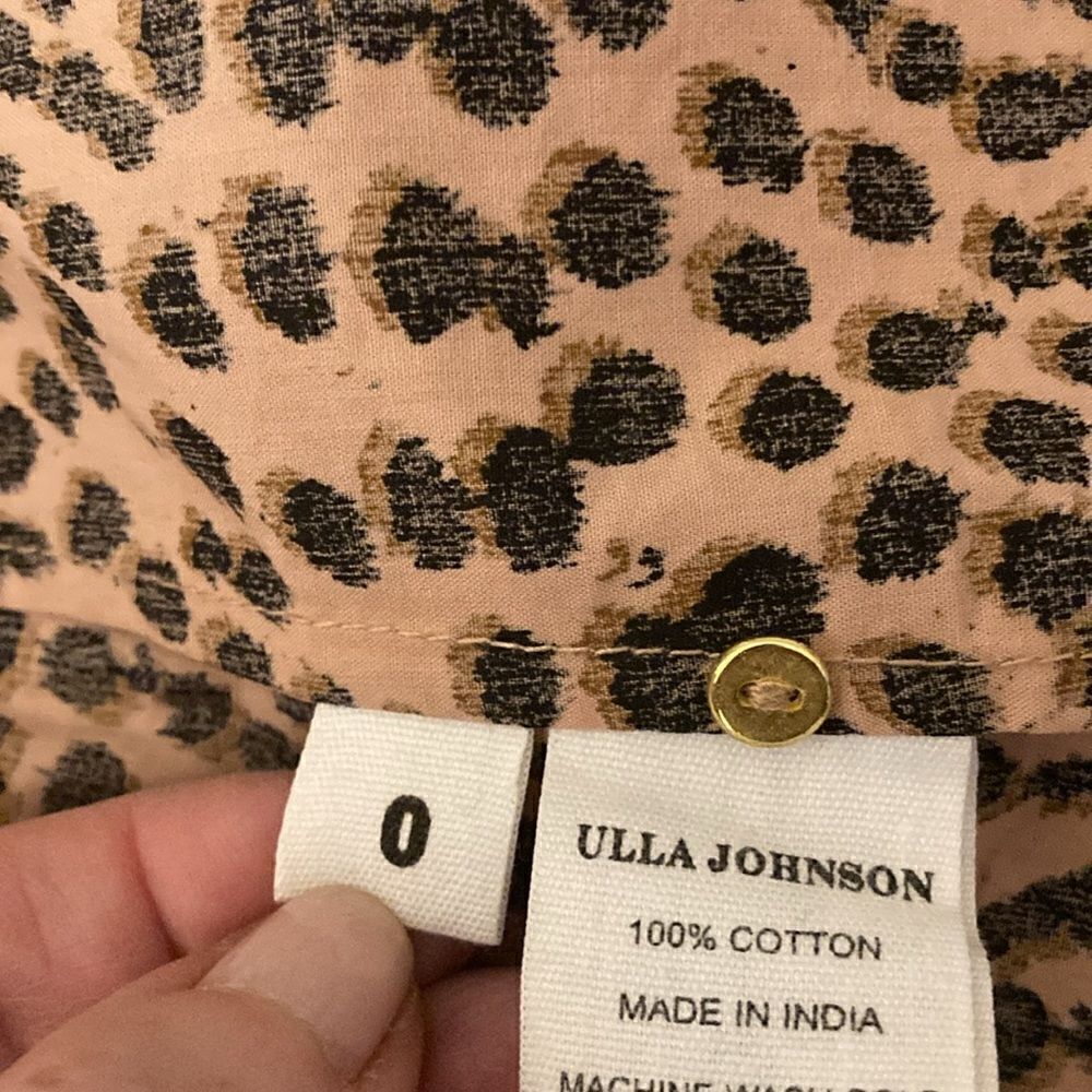 Ulla Johnson NWOT Cotton Ruffled Long Sleeve Blouse in Chettah Print.Size 0. - Picture 9 of 9